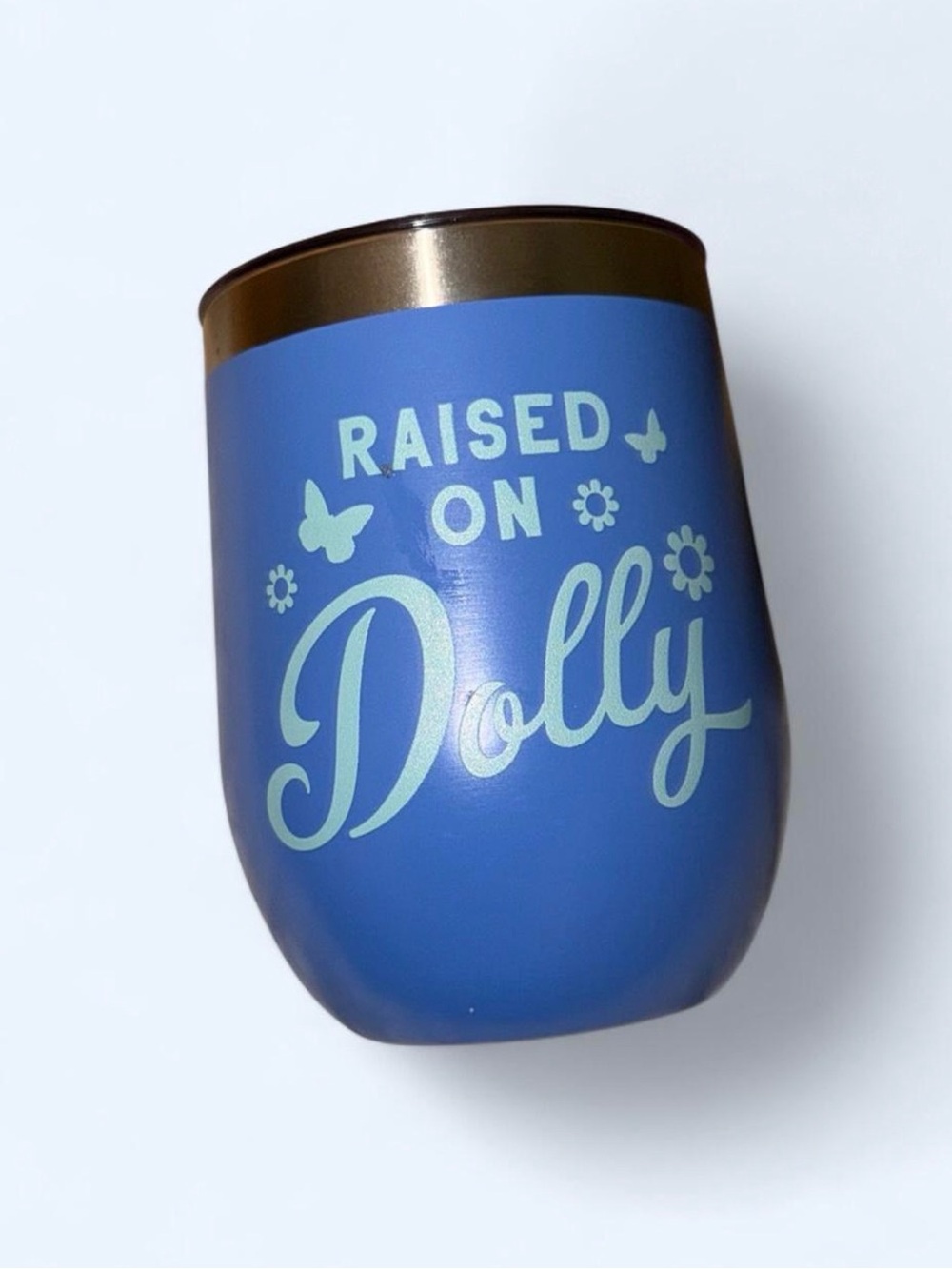 New Dolly Parton Blue Stemless Wine Tumbler